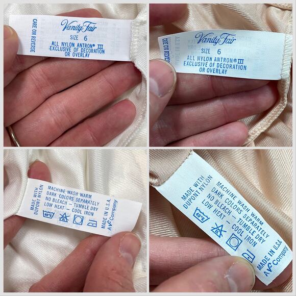 Vintage Vanity Fair Granny Panties, 1980s Antron Nylon Lot of 2 Sz 6 (XS-S) - Picture 15 of 16